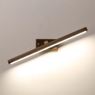 ZOWALA - Modern Wood Grain Tube LED Bathroom Vanity Light Image - 7