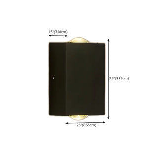 Simple Black Metal Clear Glass Wall Light Warm Light Zawala #size