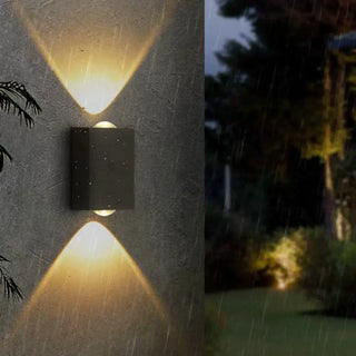 Simple Black Metal Clear Glass Wall Light Warm Light Zawala Image - 2