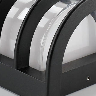 Waterproof Grid Design Black Outdoor LED Wall Sconce Zawala Image - 11