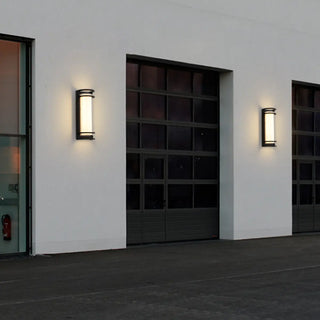 Waterproof Grid Design Black Outdoor LED Wall Sconce Zawala Image - 2