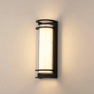 Waterproof Grid Design Black Outdoor LED Wall Sconce Zawala Image - 5