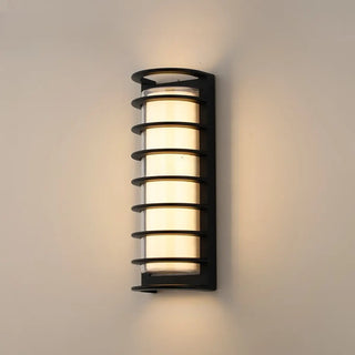 Waterproof Grid Design Black Outdoor LED Wall Sconce Zawala Image - 7