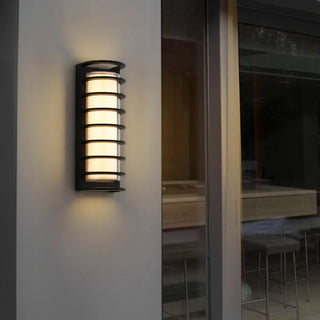 Waterproof Grid Design Black Outdoor LED Wall Sconce Zawala Image - 8