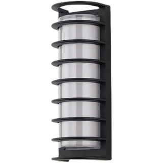 Waterproof Grid Design Black Outdoor LED Wall Sconce Zawala Image - 9