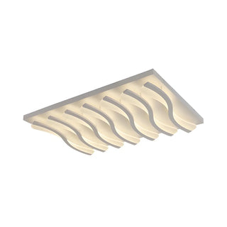 Living Room Large Rectangle Wavy LED Flush Mount Light Zawala Image - 9