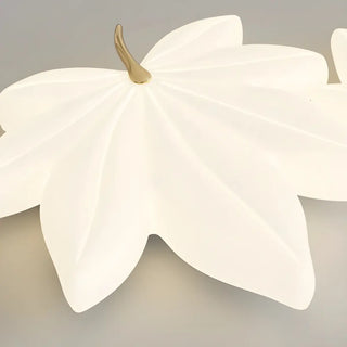 Whimsical White Resin Maple Leaf LED Flush Mount Light Zawala Image - 12