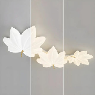Whimsical White Resin Maple Leaf LED Flush Mount Light Zawala Image - 14