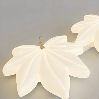 Whimsical White Resin Maple Leaf LED Flush Mount Light Zawala Image - 15