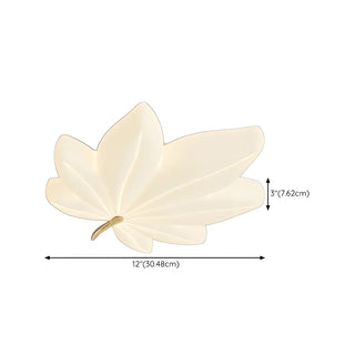 Whimsical White Resin Maple Leaf LED Flush Mount Light Zawala #size