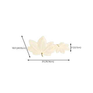 Whimsical White Resin Maple Leaf LED Flush Mount Light Zawala Image - 21