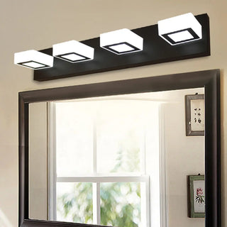 Simple Cubic Design Black Square LED Vanity Light Zawala Image - 1