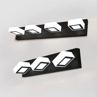 Simple Cubic Design Black Square LED Vanity Light Zawala Image - 11