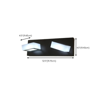 Simple Cubic Design Black Square LED Vanity Light Zawala #size
