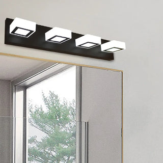 Simple Cubic Design Black Square LED Vanity Light Zawala Image - 3