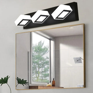Simple Cubic Design Black Square LED Vanity Light Zawala Image - 6