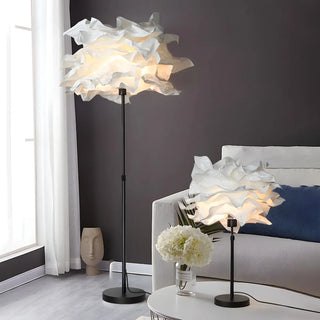 ZOWALA - White Adjustable Paper Spitball Floor Lamp Image - 2