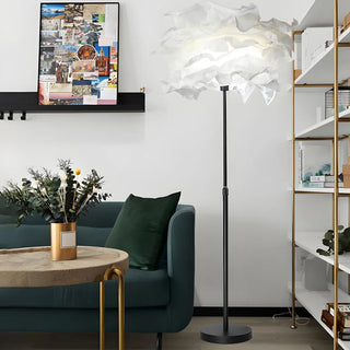 ZOWALA - White Adjustable Paper Spitball Floor Lamp Image - 3
