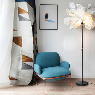 ZOWALA - White Adjustable Paper Spitball Floor Lamp Image - 4
