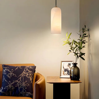 ZOWALA - Alabaster White Geometric LED Pendant Light Image - 1