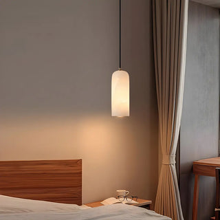 ZOWALA - Alabaster White Geometric LED Pendant Light Image - 2