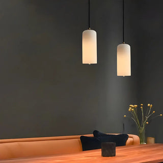 ZOWALA - Alabaster White Geometric LED Pendant Light Image - 4