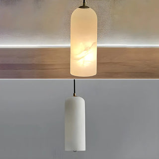 ZOWALA - Alabaster White Geometric LED Pendant Light Image - 5