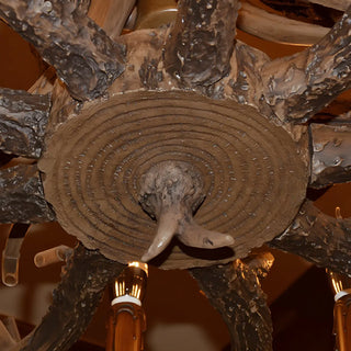ZOWALA - White Antler Candle Metal Living Room Farmhouse Chandelier Image - 15