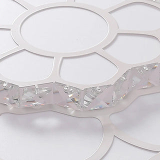 Living Room White Round Flower LED Flush Mount Light Zawala Image - 8