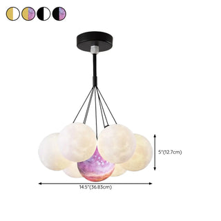 ZOWALA - Cluster Purple Planet Living Room Bubble Chandelier #size