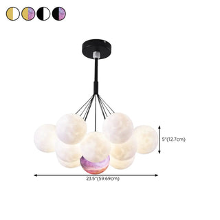 ZOWALA - Cluster Purple Planet Living Room Bubble Chandelier Image - 28