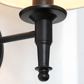 Fabric Shade Cylinder Coffee LED Metal Wall Sconce Zawala Image - 12