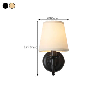 Fabric Shade Cylinder Coffee LED Metal Wall Sconce Zawala #size
