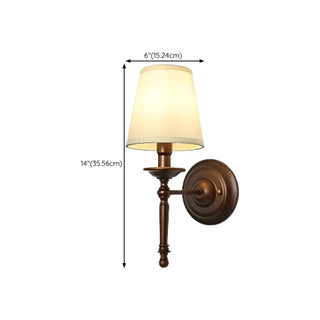 Fabric Shade Cylinder Coffee LED Metal Wall Sconce Zawala Image - 15