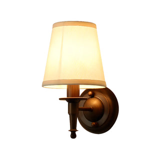 Fabric Shade Cylinder Coffee LED Metal Wall Sconce Zawala Image - 5