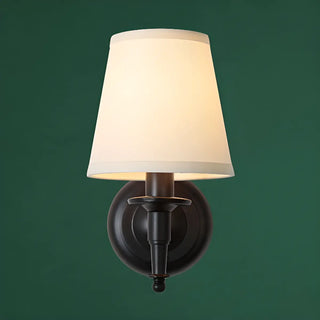 Fabric Shade Cylinder Coffee LED Metal Wall Sconce Zawala Image - 7