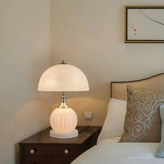 Modern Dome Shade Globe Base Glass Night Table Lamp Zawala Image - 1