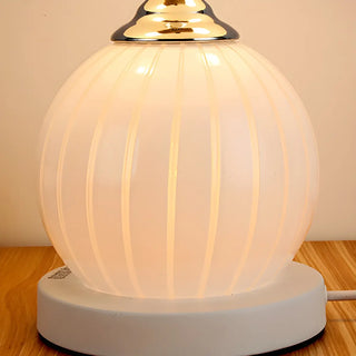 Modern Dome Shade Globe Base Glass Night Table Lamp Zawala Image - 11