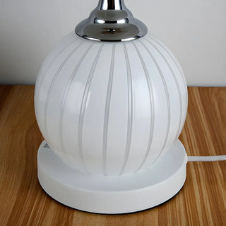 Modern Dome Shade Globe Base Glass Night Table Lamp Zawala Image - 12