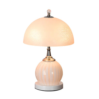 Modern Dome Shade Globe Base Glass Night Table Lamp Zawala Image - 17