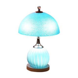 Modern Dome Shade Globe Base Glass Night Table Lamp Zawala Image - 18