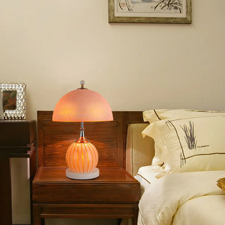 Modern Dome Shade Globe Base Glass Night Table Lamp Zawala Image - 3