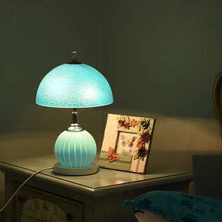 Modern Dome Shade Globe Base Glass Night Table Lamp Zawala Image - 4