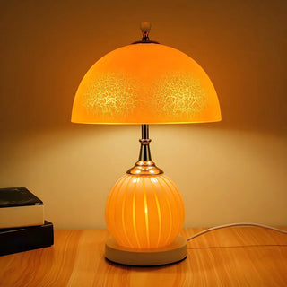 Modern Dome Shade Globe Base Glass Night Table Lamp Zawala Image - 5