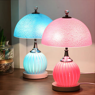 Modern Dome Shade Globe Base Glass Night Table Lamp Zawala Image - 7
