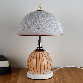 Modern Dome Shade Globe Base Glass Night Table Lamp Zawala Image - 9
