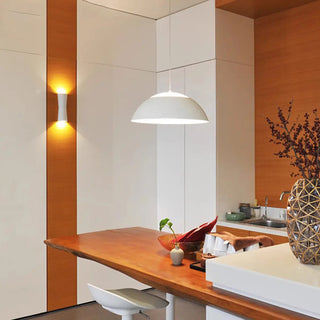 Cylinder White Metal LED Exterior Up Down Wall Sconce Zawala Image - 5