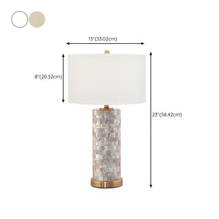 Modern White Drum Shade Chic Cylinder Base Table Lamp Zawala #size