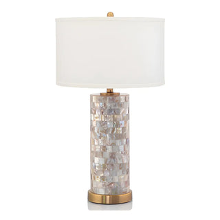 Modern White Drum Shade Chic Cylinder Base Table Lamp Zawala Image - 9