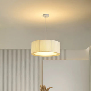 Modern Fabric Drum Pendant Light Chandelier Flexible Length Image - 11